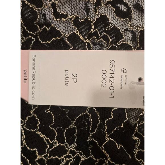 Banana Republic Black Lace Overlay Tank – NWT Size 2P (Petite) - Picture 5 of 5